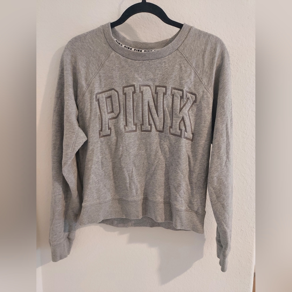 Pink grey pullover xs